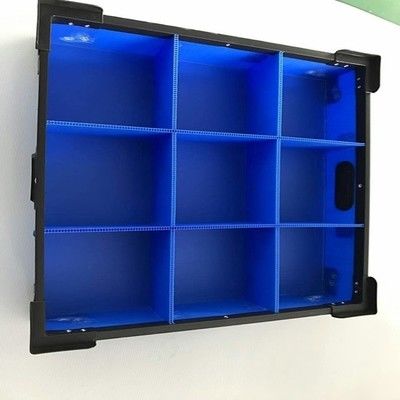 4mm bleus ont ridé la caisse d'emballage en plastique ont ridé des boîtes en plastique avec des diviseurs