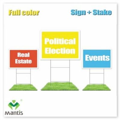 Pp ont ridé les signes en plastique 18 x 24 signes de 6mm Coroplast avec l'enjeu de H