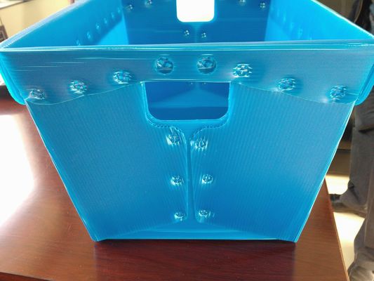 Plastique ridé par 4mm bleu d'emballage de courrier de polypropylène avec la courroie en acier