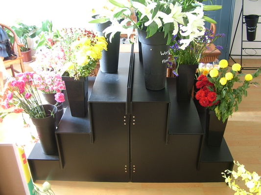 Étape florale en plastique ondulée d'étape 4 du présentoir 3 pour le fleuriste