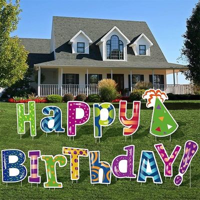 les lettres de yard de 3mm 4mm Coroplast ont ridé le signe en plastique de joyeux anniversaire