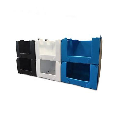 Poubelles empilables en plastique ondulées d'entrepôt pliables