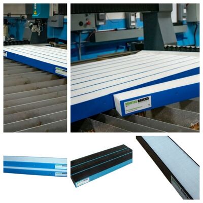 Waterjet cutting bricks provide a durable, reliable surface for waterjet cutting, helping absorb cutting energy and protect your machine’s catcher tank.